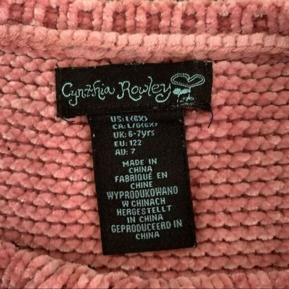Cynthia Rowley girls soft pink knit crew neck sweater -6X - Picture 4 of 9